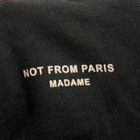 Drole De Monsieur Not From Paris Madame Black Hoodie Sweatshirt Designer Medium - Picture 7 of 9